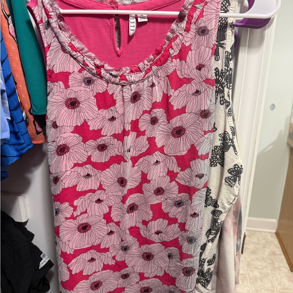Floral Pink Sleeveless Top
